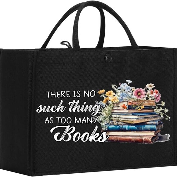 Book Tote Bag Canvas Large Capacity Book Lovers Gift for Women - Picture 1 of 6